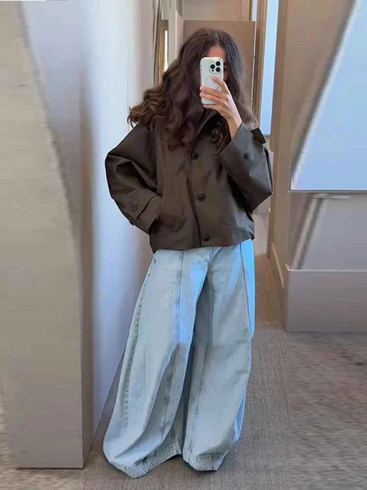 Retro Hooded Short Jacket Women