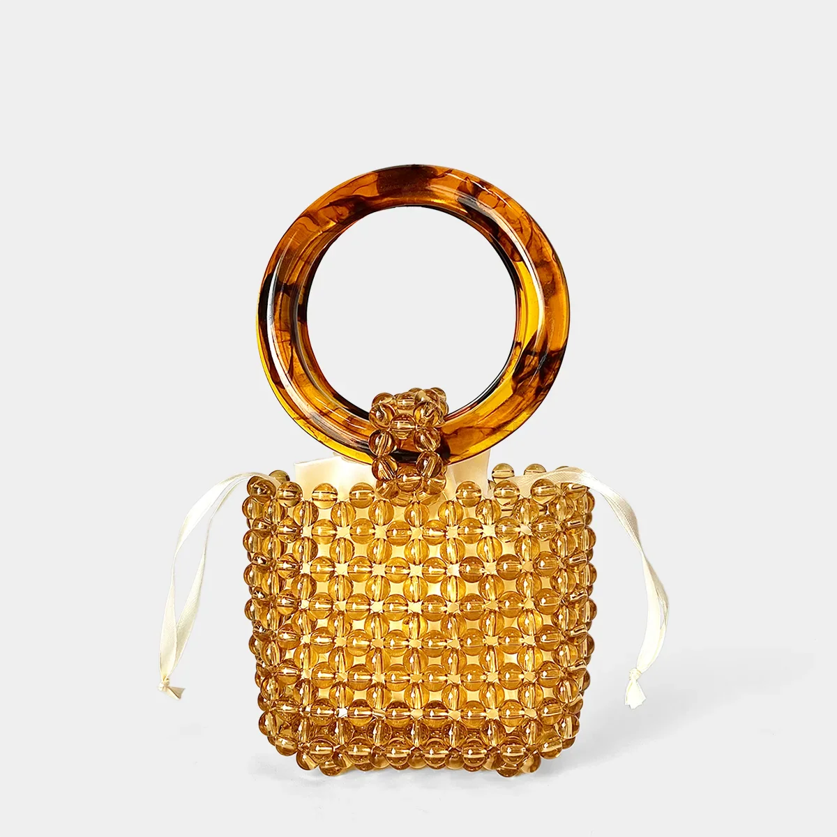 Retro niche Pure Handmade Bead Bag - Chocolate