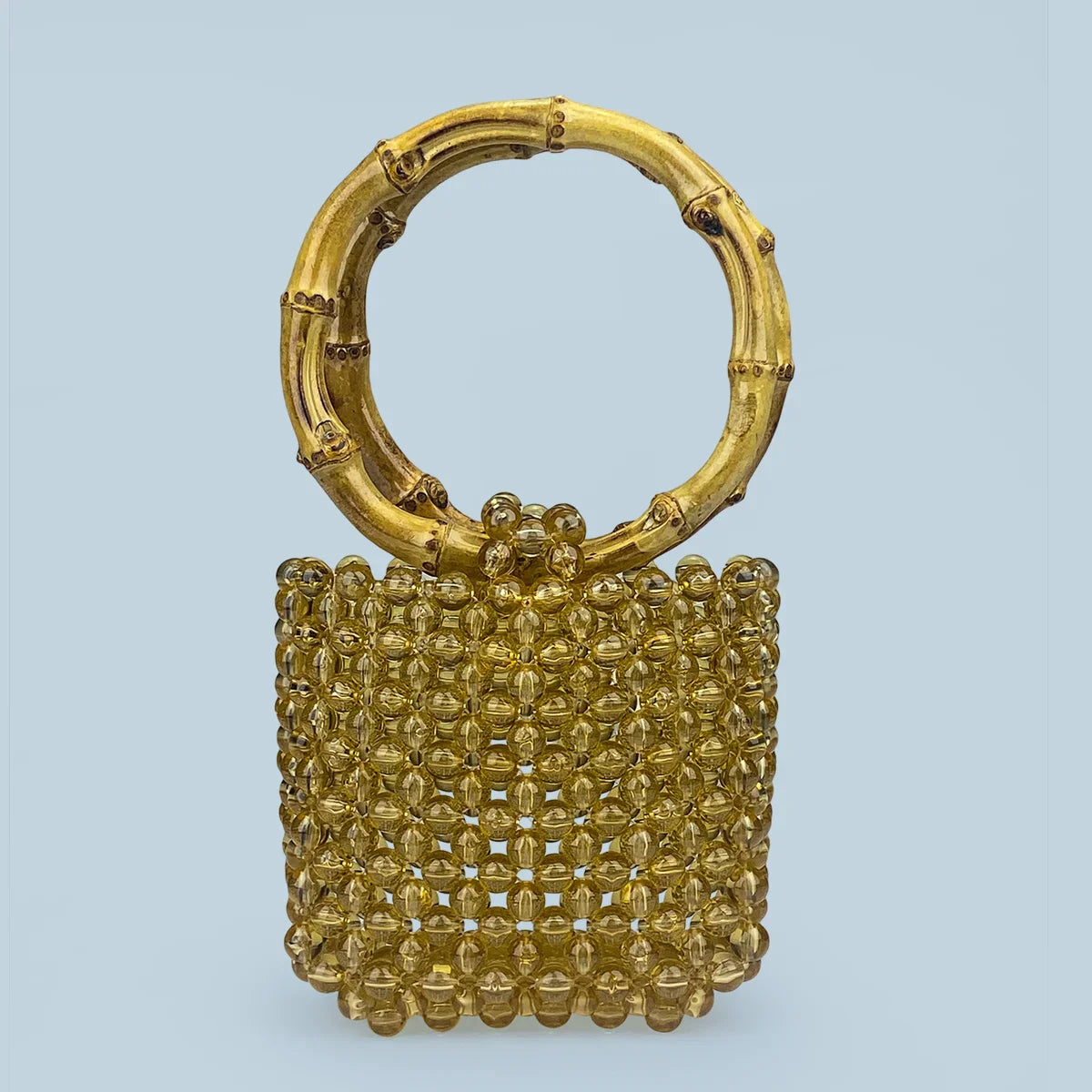 Retro niche Pure Handmade Bead Bag - Dark Khaki