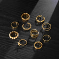Retro  Pearl Knuckle Ring Butterfly Ring Suit 10-piece Set - Norellé