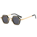 Retro Polygon Square Sunglasses Women - Black golden grey / As the picture