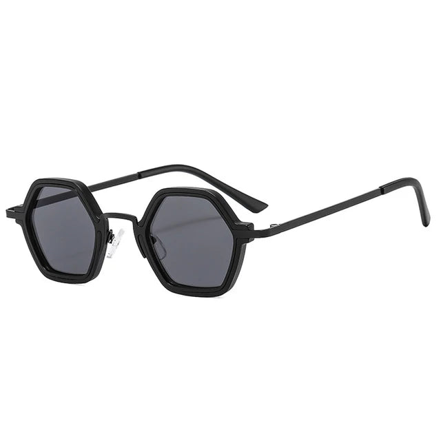 Retro Polygon Square Sunglasses Women - Black grey / As the picture