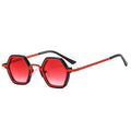 Retro Polygon Square Sunglasses Women - Black red gradient / As the picture