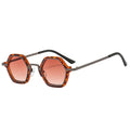 Retro Polygon Square Sunglasses Women - Leopard tea gradient / As the picture