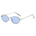 Retro Small Oval Leopard Print Sunglasses for Women - BLUE / other