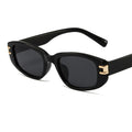 Retro Small Rectangle Women’s Sunglasses - Black Gray / As Picture