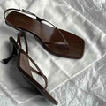 Retro Square Toe Clip Toe Sandals