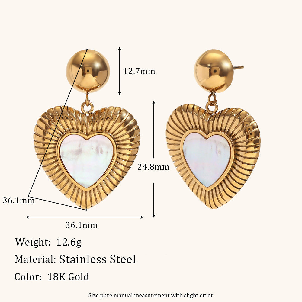 Retro Stainless Steel Gold Shell Light Earrings For Women - electronic accessories