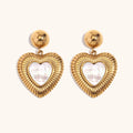 Retro Stainless Steel Gold Shell Light Earrings For Women - electronic accessories