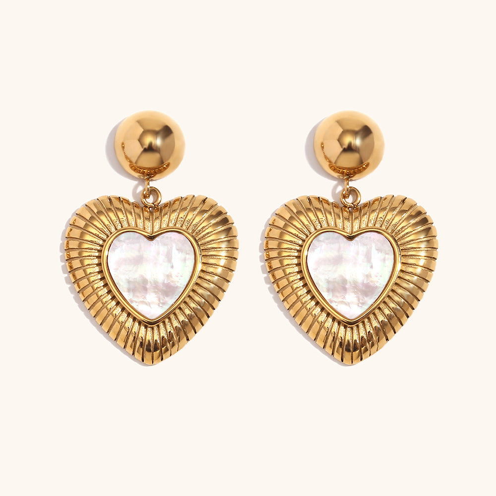 Retro Stainless Steel Gold Shell Light Earrings For Women - electronic accessories