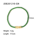 Retro Stainless Steel Green Zircon Bracelet - JDB201210-GN