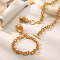 Retro Stainless Steel OT Buckle Gold-plated Necklace Women’s Simple High-end Sense - electronic accessories