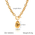 Retro Stainless Steel OT Buckle Gold-plated Necklace Women’s Simple High-end Sense - ODN40421 - electronic accessories