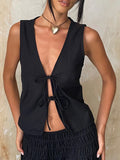 Retro Strappy Tank Top Women - black / L