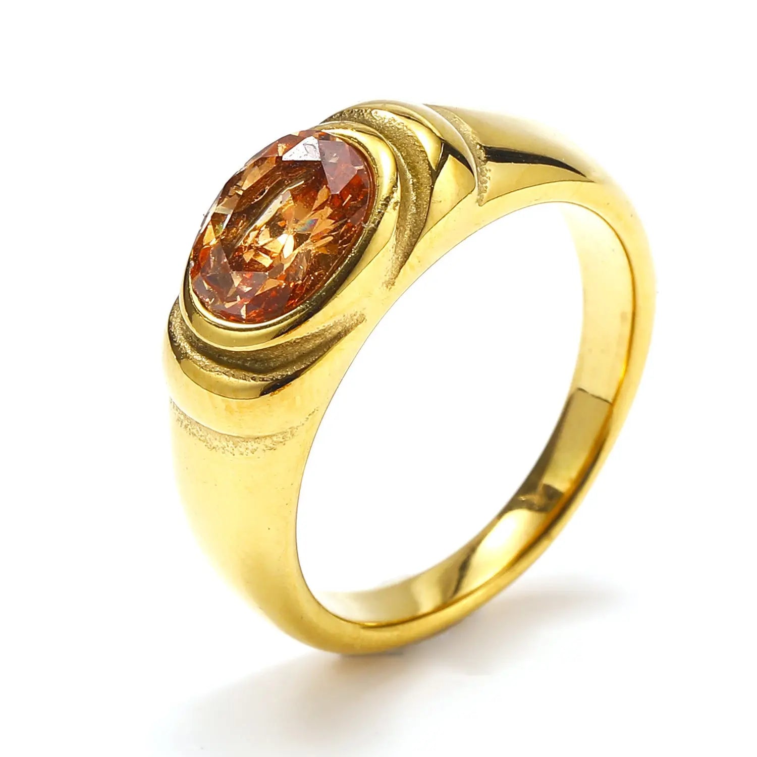 Retro Style Black Green Zircon Ring - Gold Champagne Diamond / No 10 - electronic accessories