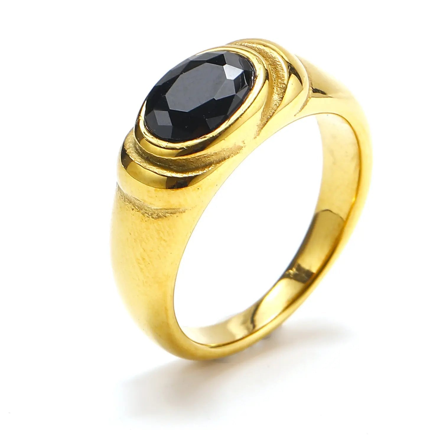 Retro Style Black Green Zircon Ring - Golden Diamond / No 10 - electronic accessories