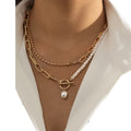 Retro Style Personality Pearl OT Buckle Necklace - electronic accessories