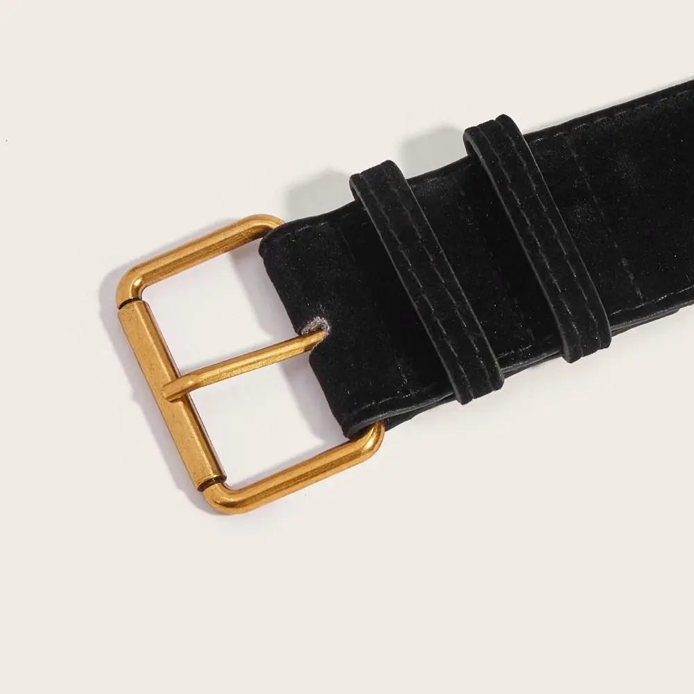 Retro Suede Leather Wide Belt