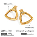 Retro Two tone Ribbed Geometric Earrings