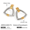 Retro Two tone Ribbed Geometric Earrings