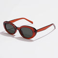 Retro Vintage Oval Sunglasses Women - brown