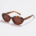 Retro Vintage Oval Sunglasses Women - leopard