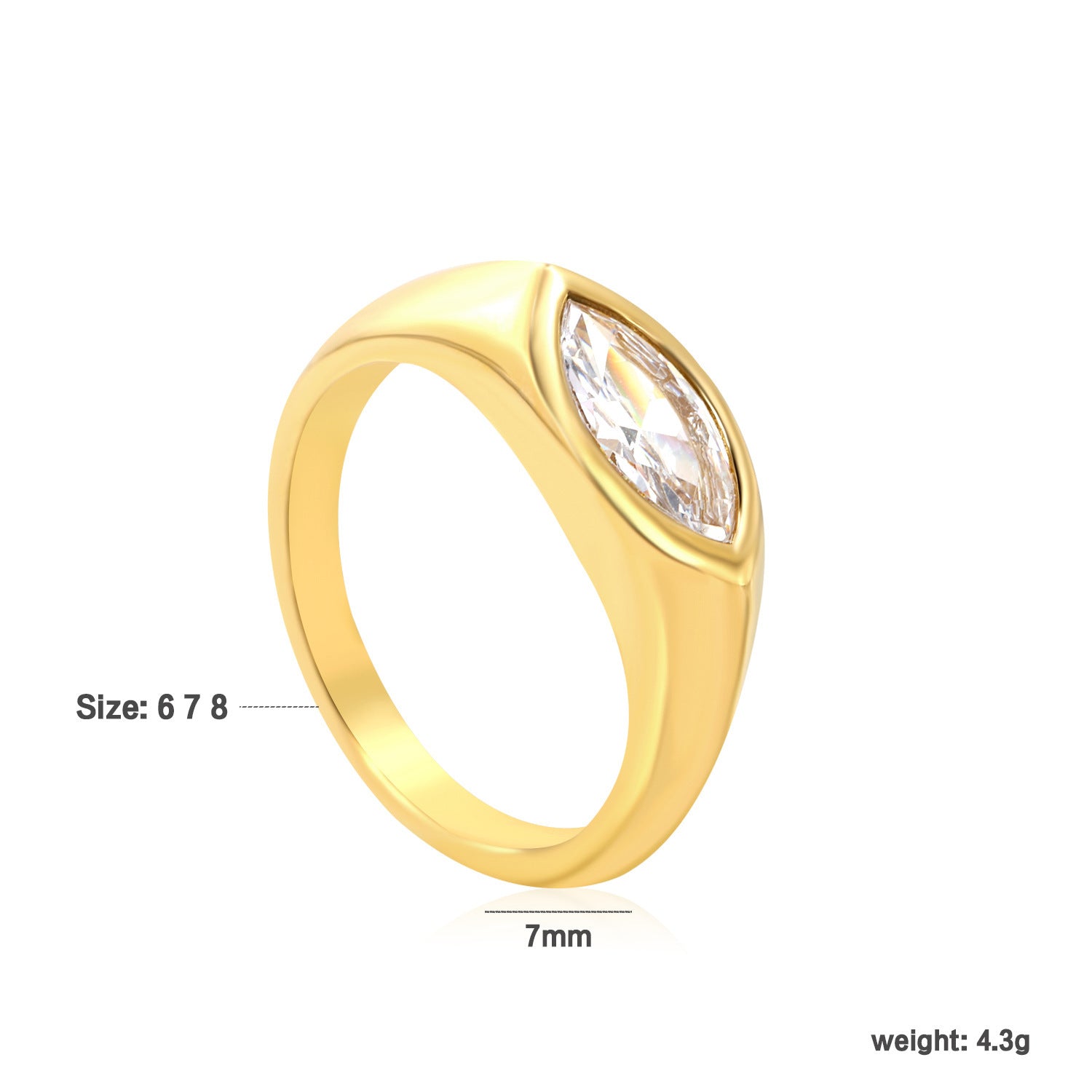 Retro Zircon Ring Fashion - RI1585068G / No 6 - electronic accessories