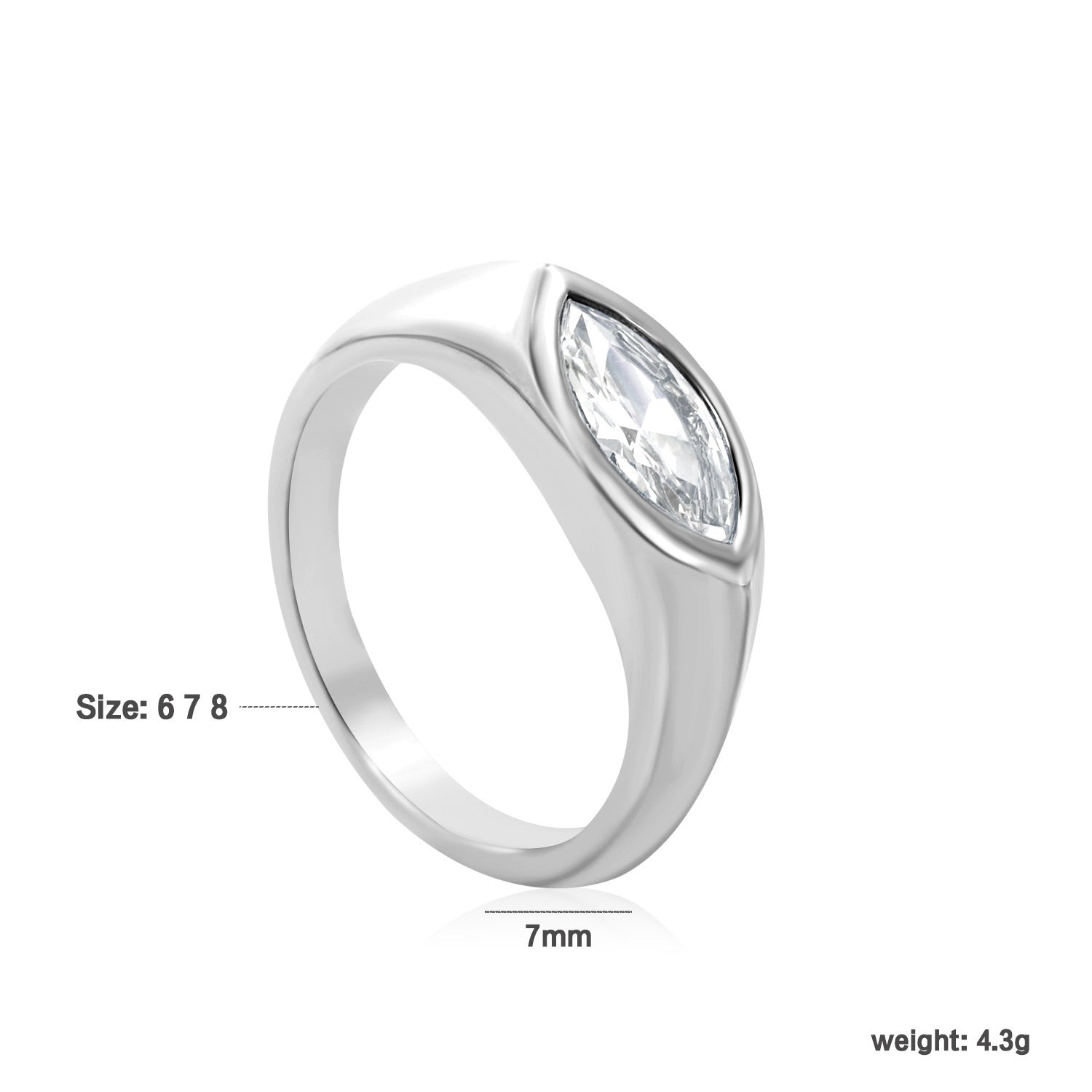 Retro Zircon Ring Fashion - RI1585068S / No 6 - electronic accessories