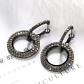 Rhinestone Earrings Women - Black - electronic accessories