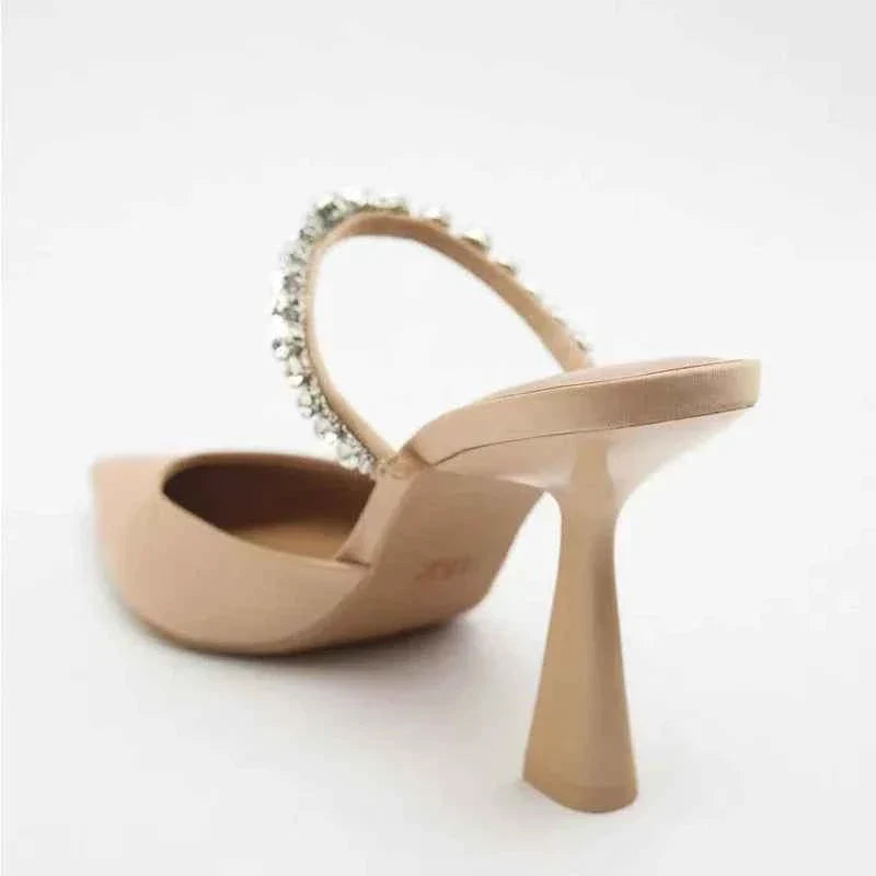 Rhinestone Heels Slingback High Heels
