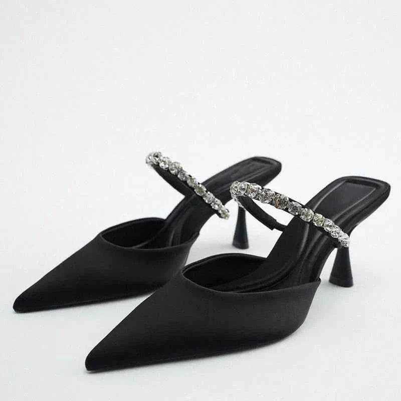 Rhinestone Heels Slingback High Heels