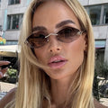 Rimless Diamond Shape Women Sunglasses
