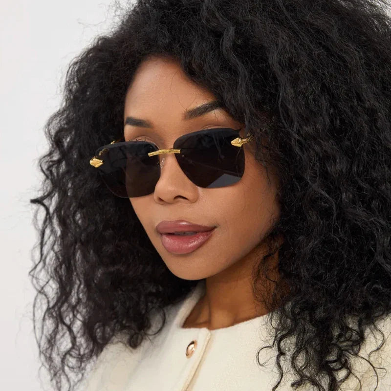 Rimless Square Sunglasses For Women