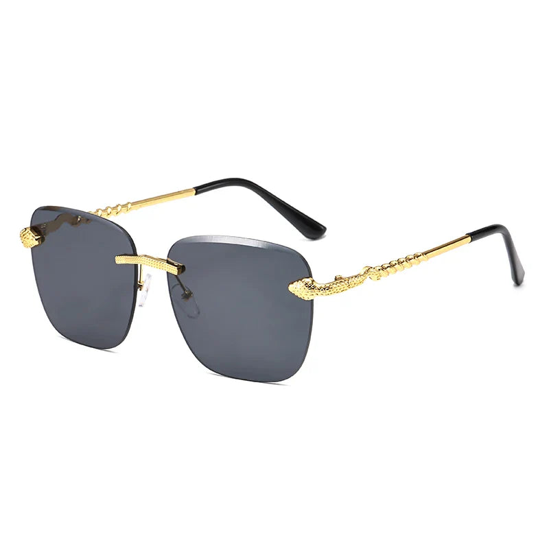 Rimless Square Sunglasses For Women - black