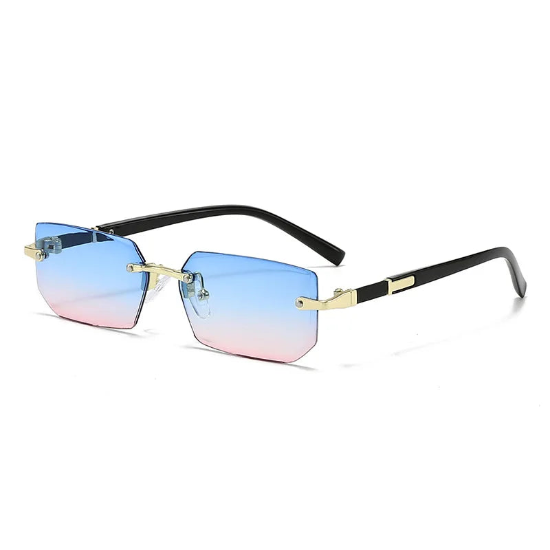 Rimless Sunglasses Rectangle Women - 11