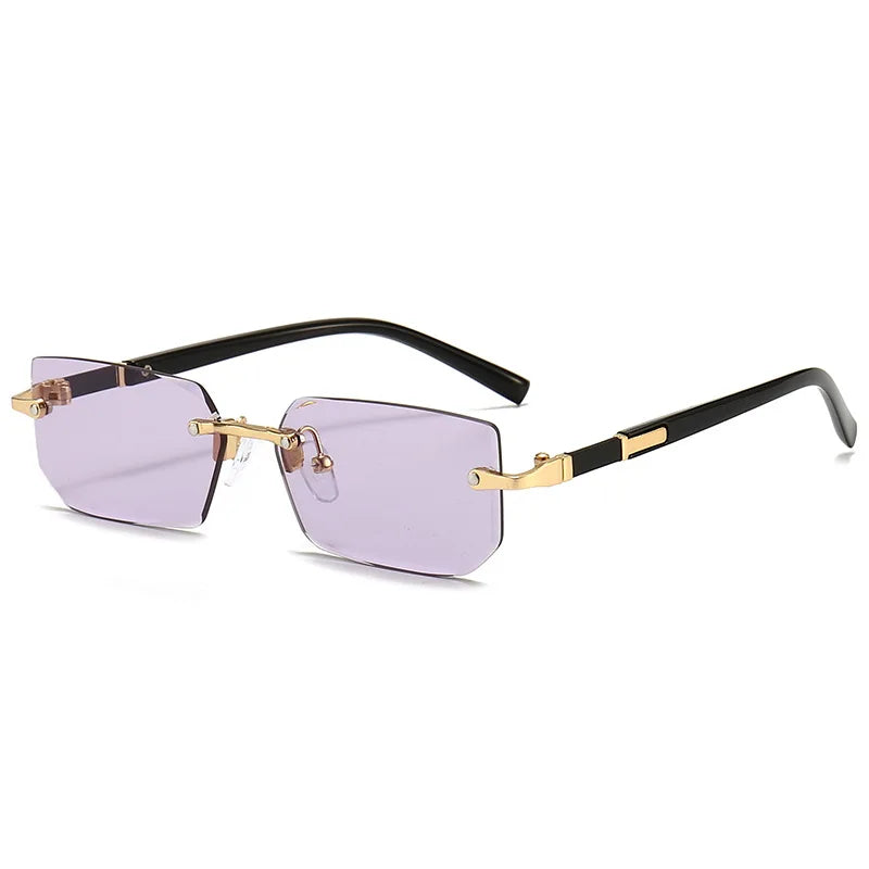 Rimless Sunglasses Rectangle Women - 3