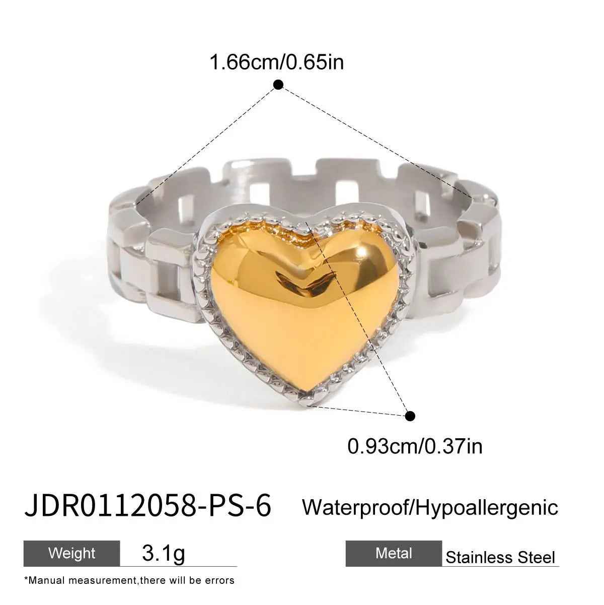 Ring Titanium Steel No Fading Female Accessories - JDR0112058PS / 6 - electronic accessories