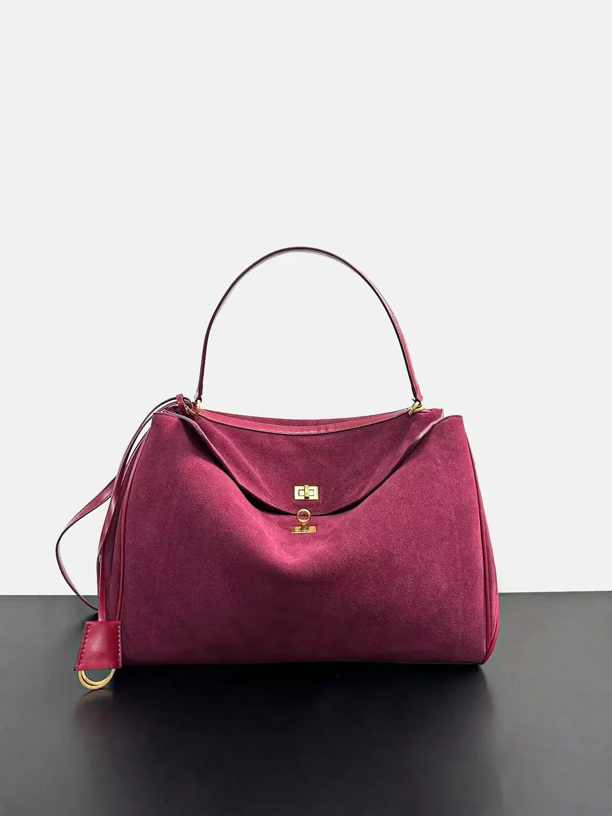 Rodeo Genuine Leather Tote Bag for Women - Frosted burgundy / 35-11-23cm / CHINA
