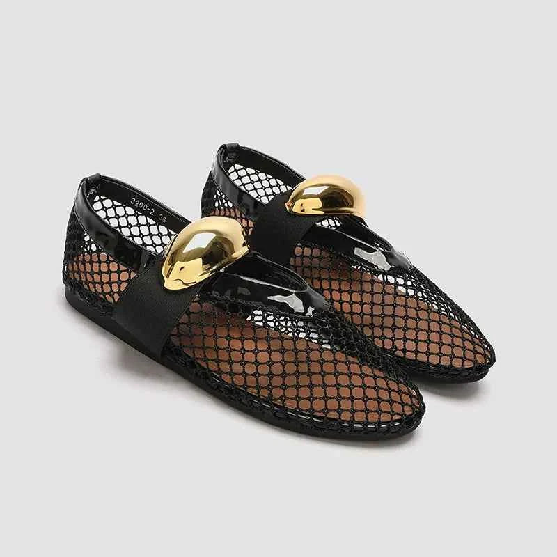 Rome Fishnet Ballet Shoes