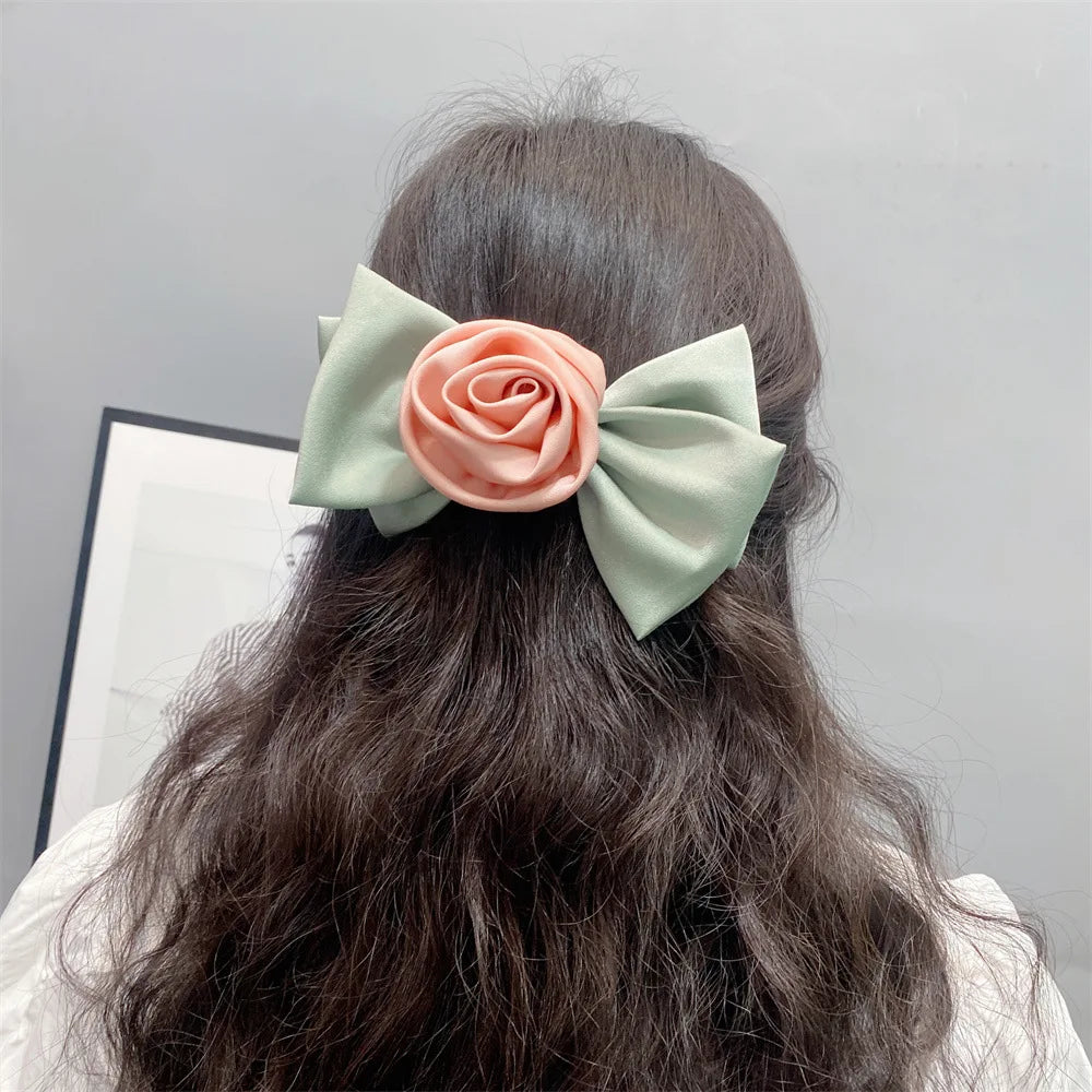 Rose Flower Spring Clip