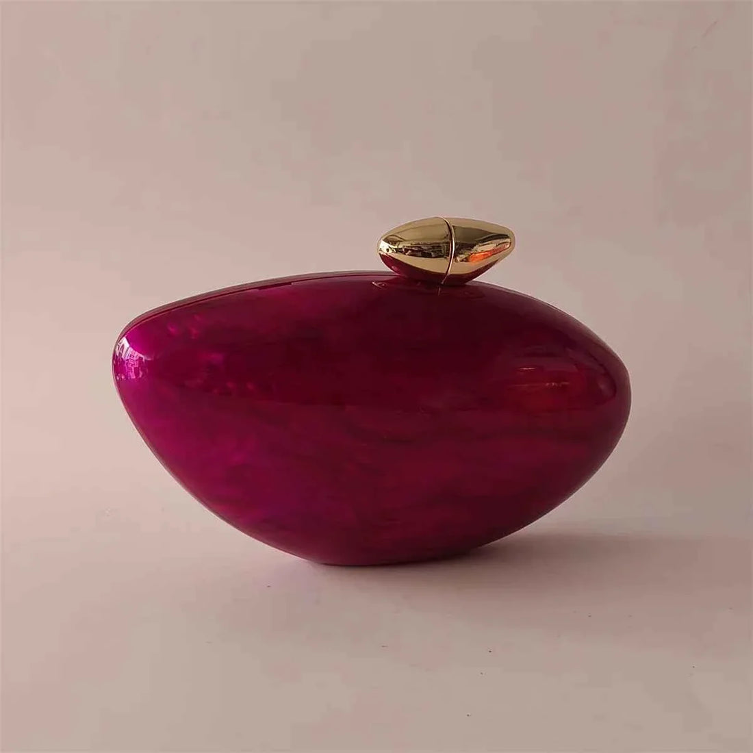 Rose Red Metal Clasp Shoulder Messenger Acrylic Box Clutch