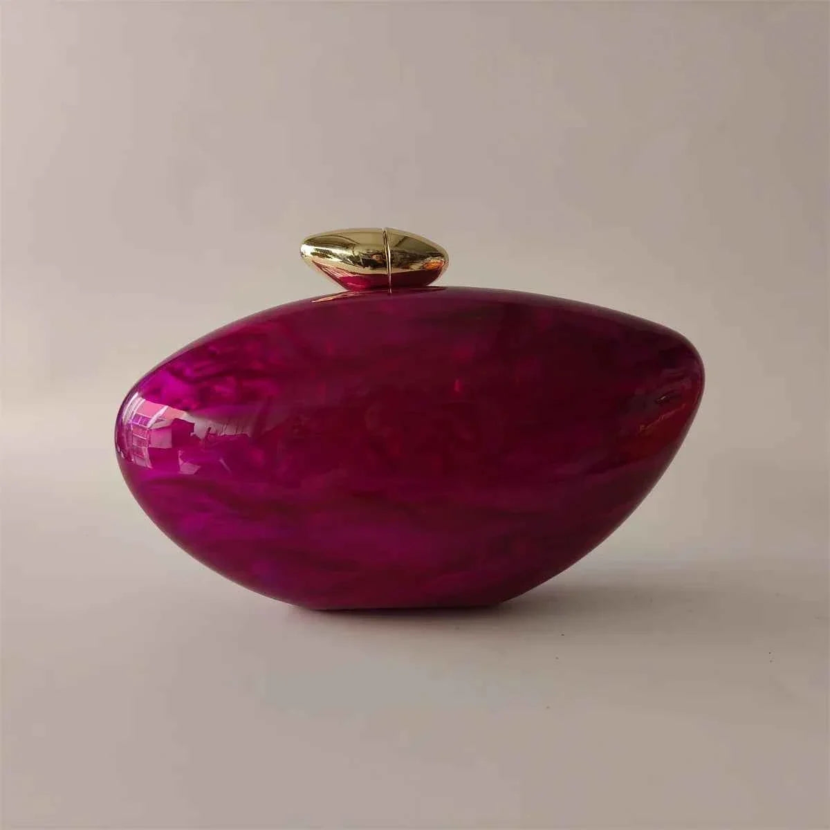 Rose Red Metal Clasp Shoulder Messenger Acrylic Box Clutch