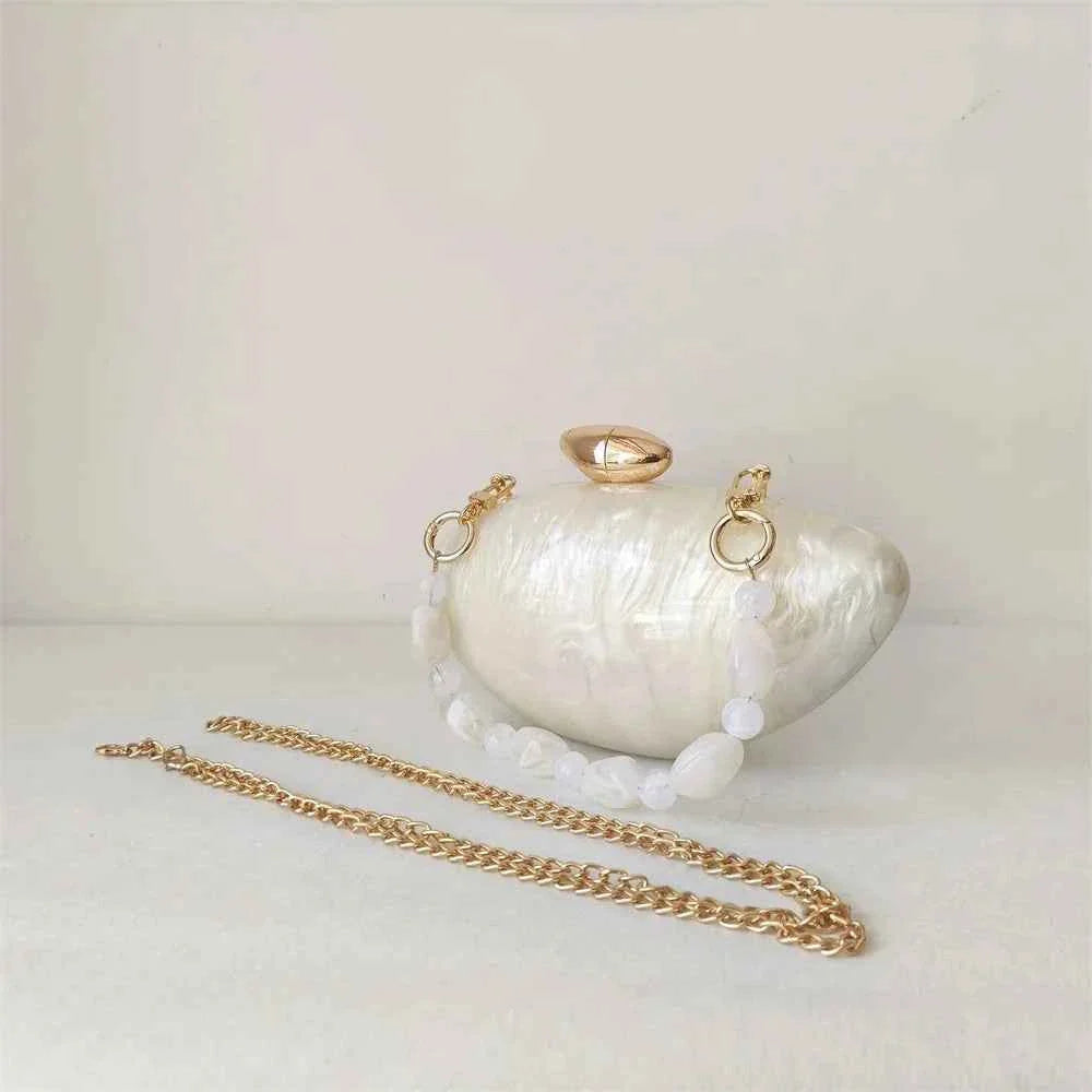 Rose Red Metal Clasp Shoulder Messenger Acrylic Box Clutch