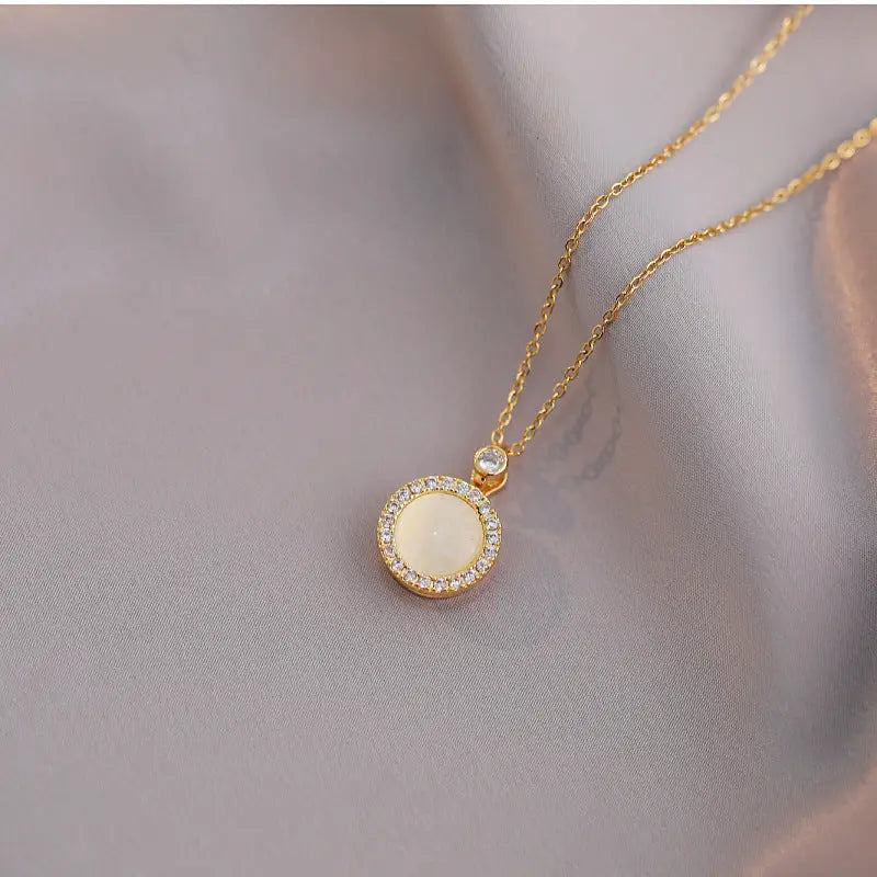 Rotating Opal Necklace For Women - X202 Gold - electronic accessories