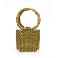 Round Bamboo Handle Handbag and Purse
