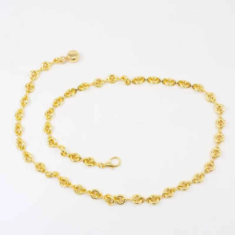 Round Light Gold Waist Chain Belt