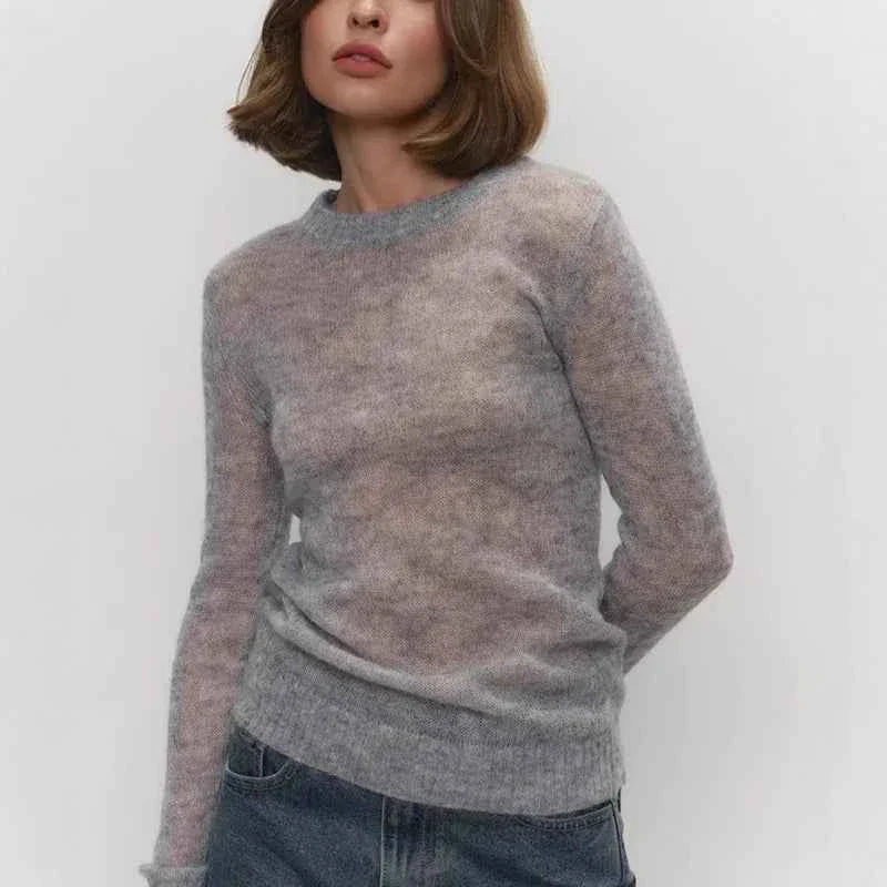 Round Neck Pullover Sweater For Women