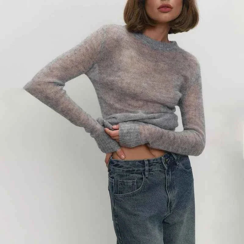 Round Neck Pullover Sweater For Women