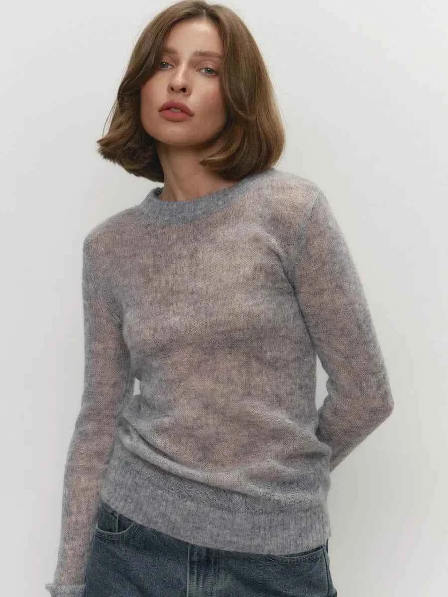 Round Neck Pullover Sweater For Women