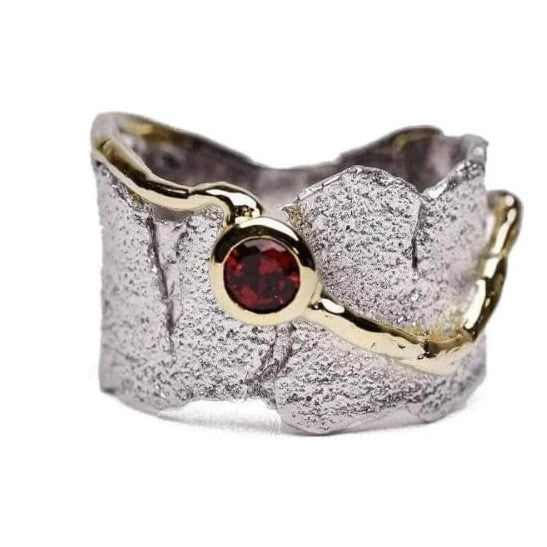 Ruby Irregular Wide Women’s Ring - electronic accessories